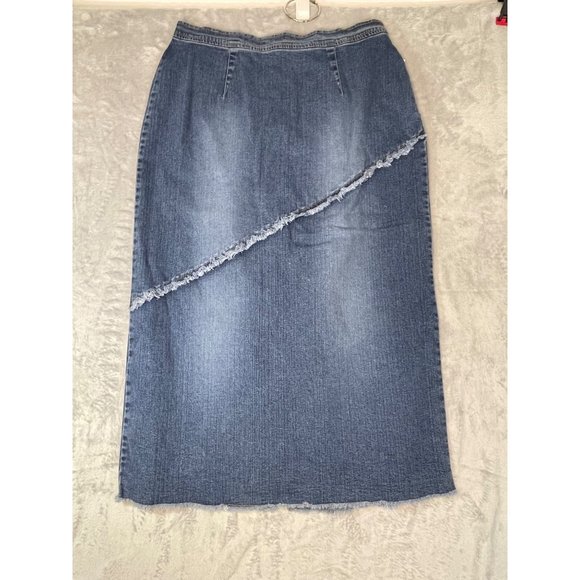 L.A, Blues womens plus size 18W stretch denim jean long skirt split 13" and leng - Picture 7 of 16